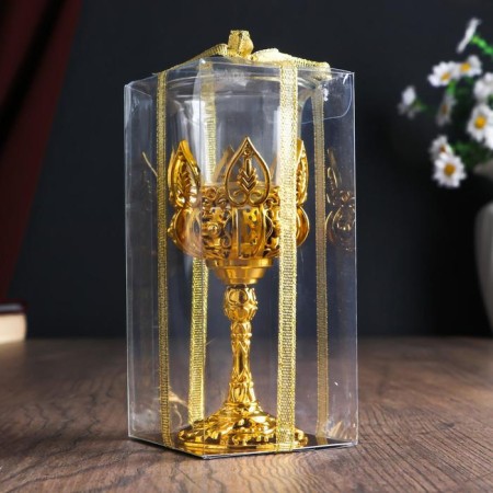 Glass "pleasure" 12*6.5*6.5 cm, gold-4