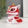 Plastic Plastic "Chinese Leo" red-white 8.5x7.3x8.5 cm