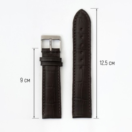 Watch strap, male, 20 mm, harness 75 mm, larynx 115 mm, genuine leather-1
