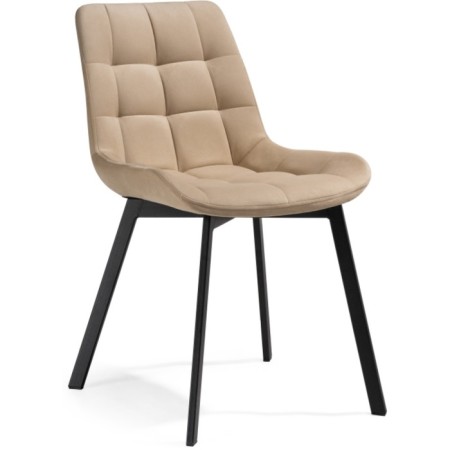 SHEET on a metal frame Chelsea Metal/velor, black/beige 50x60x80 cm
