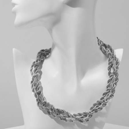 The necklace "chain" pigtail, color silver, 40 cm