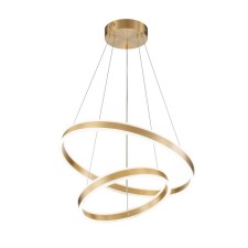 Suspended Indigo, 14012/2p Brass. 1x135W, LED, 10930LAM, 3000-5700K, remote control, 600x600x147/1240 mm, white matte color