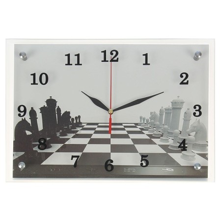 Carting clock is wall-mounted, interior "chess party" silent, 25 x 35 cm