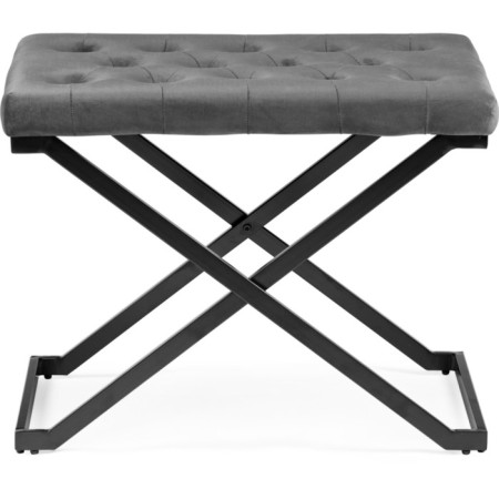 Herman Metal/velor stool, black/gray 64x43x49 cm-1