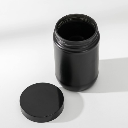 Glass Bank for bulk products "Love in the kitchen", 660 ml, black color-2