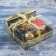 Cloth for one candle "Christmas" with cones and golden balls, 13x5 cm dos 4 cm