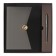 Organizer on the rings A5, 80 sheets, leatherette, with a valve, a line, with a handle, in a gift box, black and gray