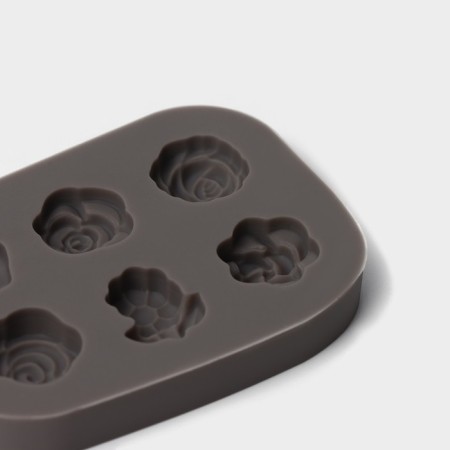 Mold Dolyana "Rose", silicone, 6.5 × 4.5 × 0.9 cm, color gray color-2