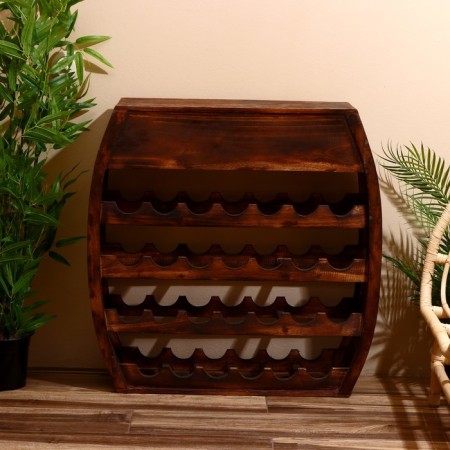 Barbali bottles stand 80x25x80 cm, Albezia tree, brown-4