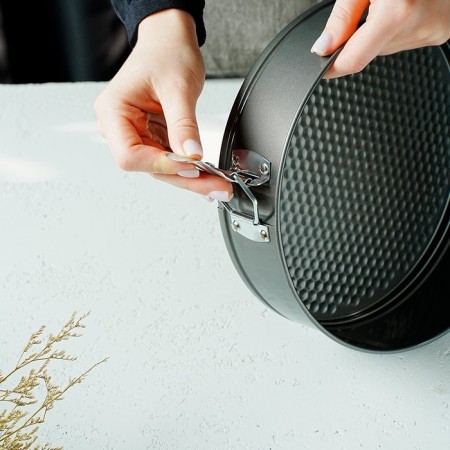 The form for baking the share "Elin. Circle ", d = 22 cm, removable bottom, anti -stick coating, black color-4