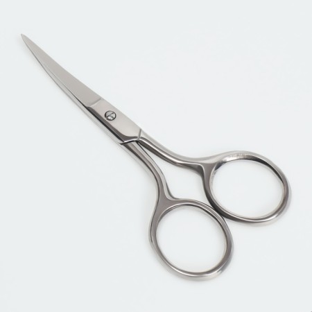 Scissors are manicure, for cuticles, bent, narrow, 9.5 cm, silver color