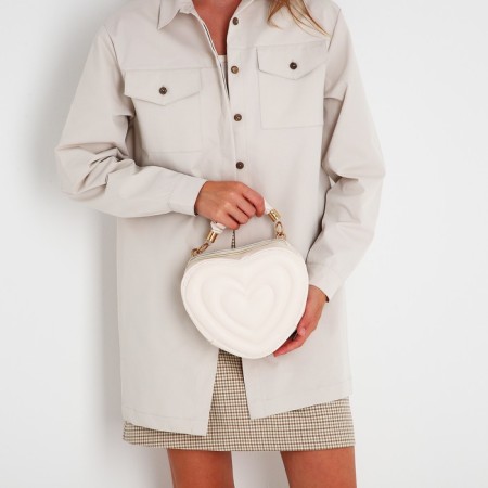 Bag Cross-Bodi with a zipper, white color-1