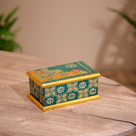 Wooden box, batik 16x11x8 cm-1