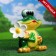 Garden figure "Frog with chamomile", 18x25x28cm, mix