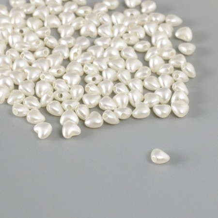 Beads for creativity plastic "Pearls" set of 200 pcs white 0.6x0.6x0.3 cm