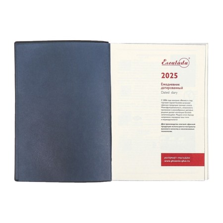 Dated 2025 diary, Escalada, A6+ 176 sheets, soft cover, artificial leather, pancake embossing, tinted block 70 g/m2, gray-4