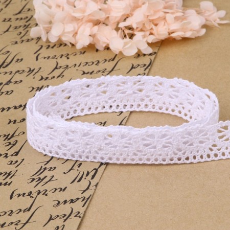 Knitted lace, 25 mm × 10 ± 1 m, white color-2