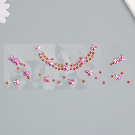 Sticker Plastic Straz "Choker with butterflies and rhinestones" MIX 11.6x18 cm-2