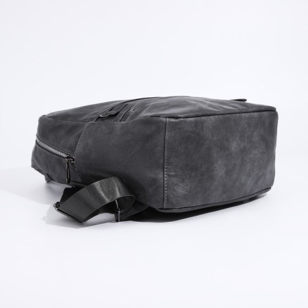 Women's backpack made of artificial leather with lightning, 2 pockets, color gray color-5