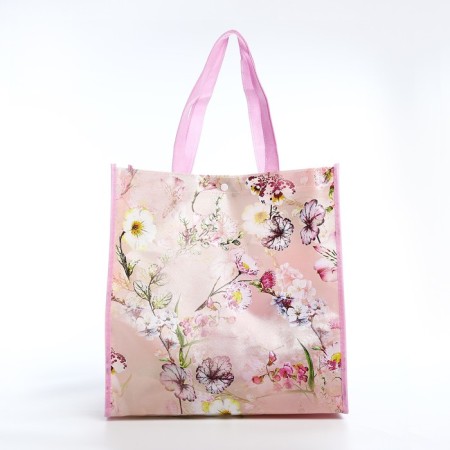The bag is economic on the button, the color is pink-1