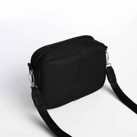 Women's textile bag "Flowers", 19x14x6 cm, black-3