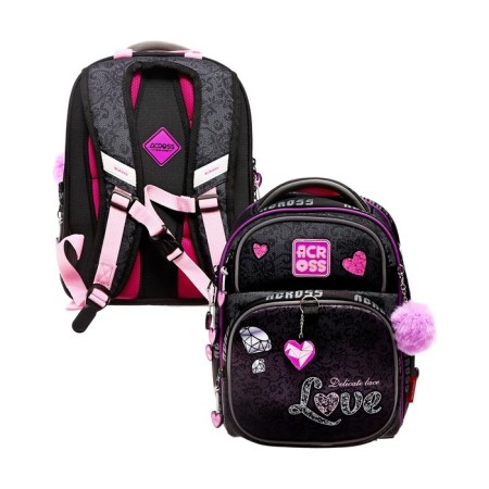 School backpack by Ergon. Spray Across 178 35*26*14 Virgo + Pen, Mesh Ser/Rose 24-178-10
