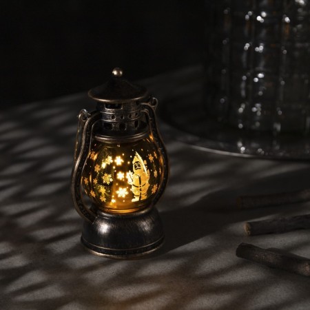 LED figure "Lantern with Santa Claus" 8 × 12 × 6 cm, plastic, batteries AG13x3, glow warm white