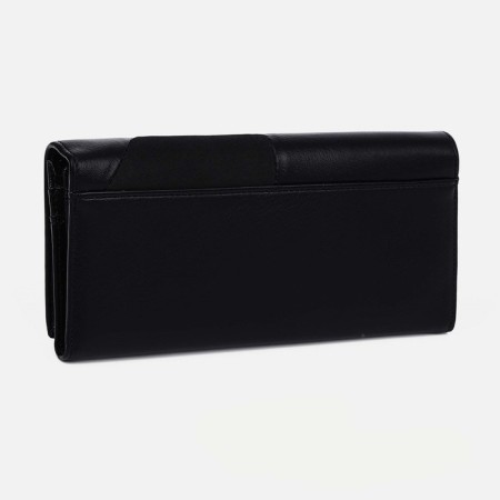 Women's wallet on magnets, black color-1