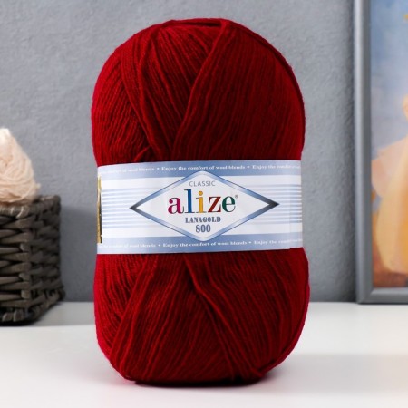 Yarn "Lanagold 800" 49% wool, 51% acrylic 730m/100g (390)