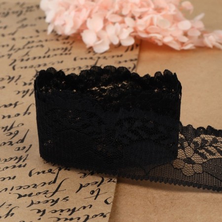 Capricon lace, 40 mm × 10 ± 1 m, black color-2