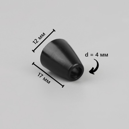 A set of tips for the cord d = 4 mm, 1.7 × 1.2 cm, 100 pcs, black color-2