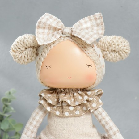 Interior doll "Baby with a bow in hair, with a flower" 35x13.5x20 cm-4