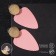 Earrings Metal "Geometry" line, pink color in gold