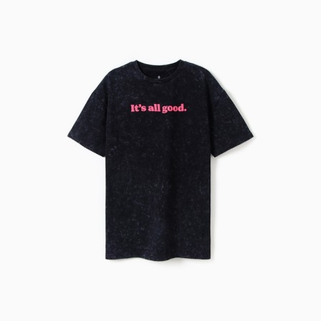 T-shirt female, black color, size One size (42-46)-1