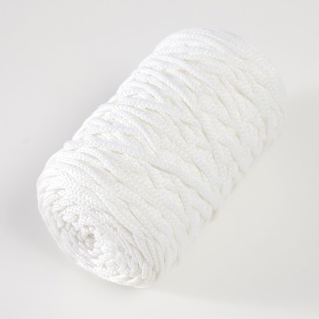 Knitting cord 100% polyester 3mm 100m/200 ± 20g (01-white)-1