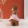 Decor "Zayushka in a pink dress with a basket with testicles" 14x22x10 cm