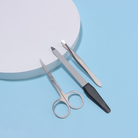 Manicure set, 3 objects, on a blister, silver/black color-1
