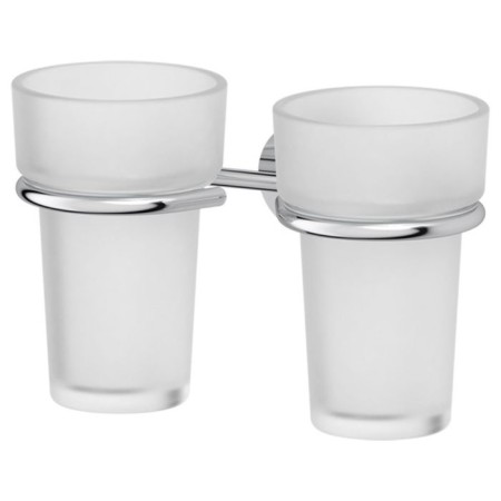 Holder with two glasses, matte crystal, chrome, fbs