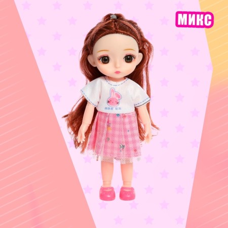 Fashionable hinge doll "Mika" in a dress, mix-6