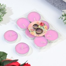 Set of candles of tea aromatic, 6 pcs, rose, March 8