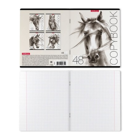 Notebook of 48 sheets in the Erichkrause Wild Horse cage, cover coated cardboard, offset block, mix-7