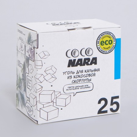 Coal for hookah coconut COCONARA, 18 cubes, cube 2.5 x 2.5 cm