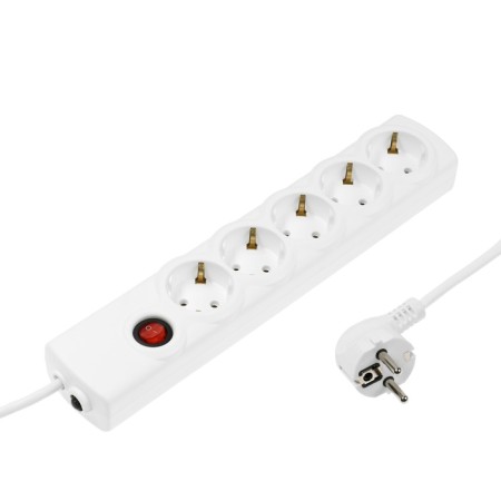 Luazon Lighting network filter, 5 outlets, 3 m, 3500 W, 3x1 mm2, 16 A, 220 V, with a fuse, white-2