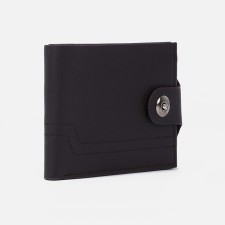 Male purse on a magnet, department for bills, for coins, for maps, dark brown color
