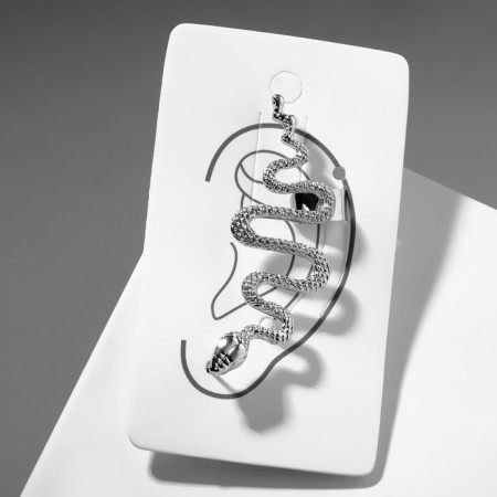 Earring "Kaff" Snake Anaconda, color silver-2
