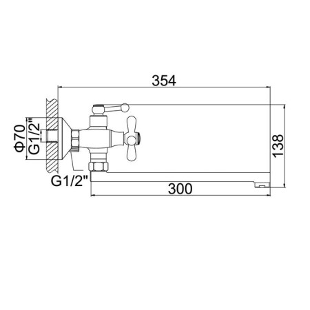 Accoona A7572-2 bathtub, two-wound, brass, chrome-7