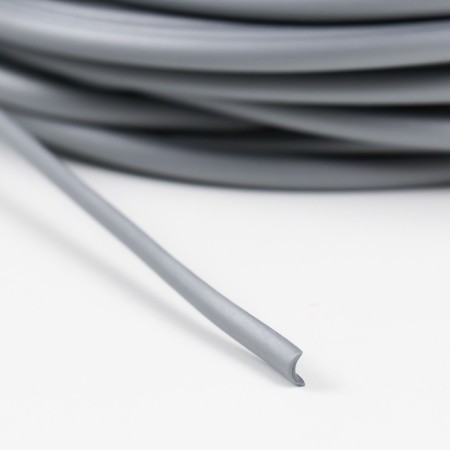 Smooth artificial rattan 6 mm 100 m half a pipe (silver metallic)-3