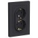 Double SE AtlasDesign, 16 A, 250 V, built -in, C/K, IP20, Karbon, Atn001024