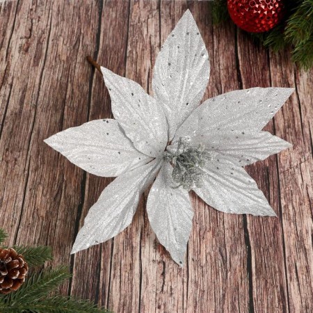 Decor "Cold Flower" 26x20 cm, silver