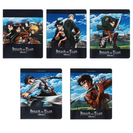 Notebook A5, 48 sheets cell "Titanes attack season 1-3", covered cardboard, block 65g/m2, 5V mix